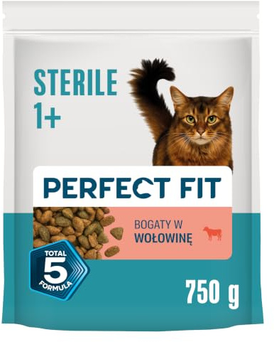 Sterile 1+ Trockenfutter reich an Rindfleisch, für Katzen nach Sterilisation oder Kastration ab einem Alter von 1 Jahr 750 g