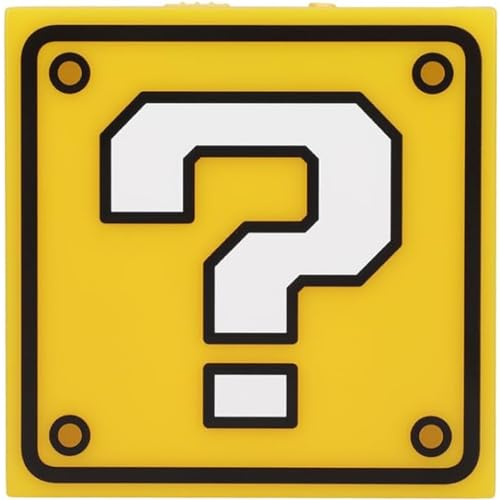 Super Mario Frageblock Nachtlicht - Offiziell lizenziertes Nintendo, automatischer Nachtsensor & tragbar mit Wandaufkleber, Retro-Geschenk für Gamer