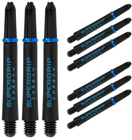 Harrows Dartpfeile 3 Sets Carbon ST Dartschäfte – insgesamt 9 Dartschäfte – erhältlich in 3 Größen – robuster Carbon-Verbundstoff – Midi Aqua