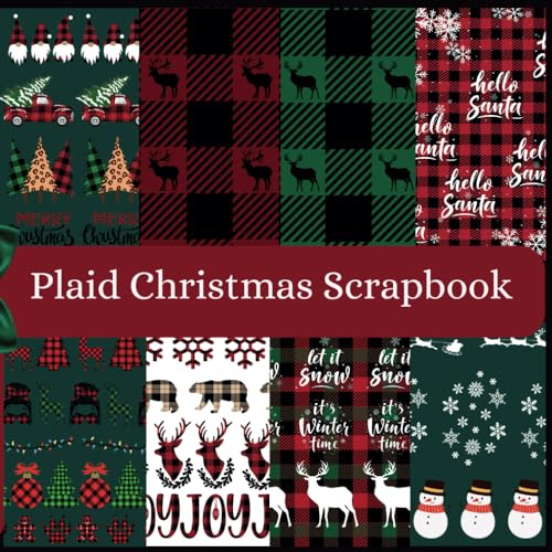 Woodland Christmas Plaid Scrapbook Paper Pad: Cabin in the Woods Themed Holiday Craft Paper Pad