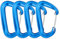 Relaxdays Karabiner Aluminium 4er Set, Outdoor, Schwerlast Karabinerhaken 1700 kg, Rucksack, Schlüssel, Hängematte, blau