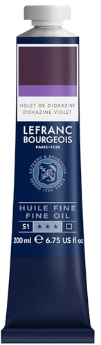 Lefranc Bourgeois - Pintura al óleo fina de calidad, resistente a la luz y de consistencia uniforme, tubo de 200 ml, ideal para lienzos y tableros de pintura, Violeta Dioxacina