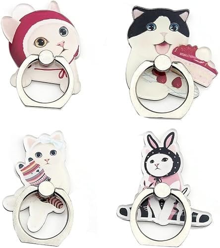 4Pack Cute Phone Ring Holder, Cats Paw Animal Footprint 360 Rotation Finger Ring Stand Kickstand Grip Mount for Cellphones (Play)