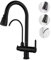 Grifo Cocina Osmosis Extraible, Grifo De Cocina Ósmosis Con 3 Vías, para Fregadero Extraible 360° Giratorio, Agua Fría y Caliente disponibles (Black)