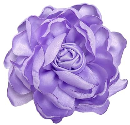 100mm Grande Broche En Tissu Avec Fleur De Broches Délicates Faites à La Main Classique Pour Fête Mariage Danse Banquet Pour Femmes Accessoires De Vêtements Cadeaux De Saint-Valentin (Violet)