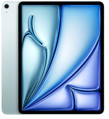 Apple 13 iPad Air (M2): Liquid Retina Display, 256 GB, 12 MP Querformat Frontkamera/12 MP Rückkamera, WLAN 6E und 5G Mobilfunk mit eSIM, Touch ID, Batterie für den ganzen Tag – Blau