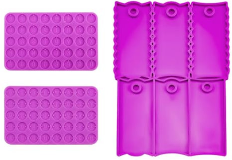 Moldes Silicona, 3 Piezas Silicona Etiqueta Molde, Silicona Etiqueta Nombre Moldes, con Letras y Números con Agujeros Simples y Dobles, para Placas de Identificación Pulseras Collares