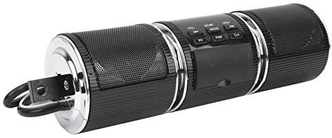 Altoparlante Stereo per Moto, di Amplificazione Audio MP3 Bluetooth, Soundbar Manubrio, Lettore Musicale, Impermeabile, del Suono, Radio FM (BLACK)