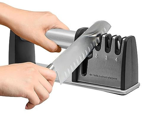 Manuelle Messerschärfer Messerschaerfer, Neu 4-Stufen Messerscheifer Scherenschärfer Für Hilft Reparaturmit, Messerschärfer profi Wolfram Stahl