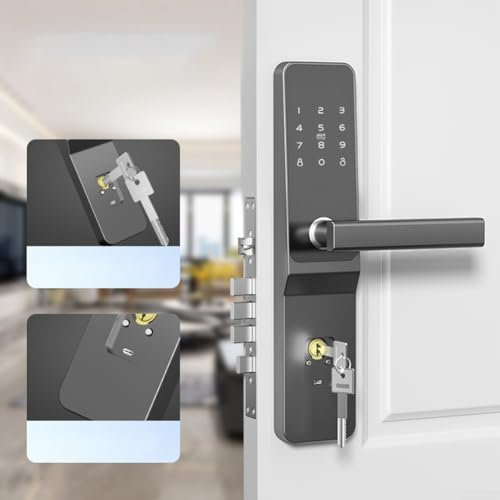 Serratura intelligente per porta, senza chiave, con scheda IC/password, serratura elettronica per TTlock password antifurto serratura elettronica per hotel (modello elettronico)