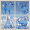4 Pcs Groß Größe Fensterbilder Weihnachten Selbstklebend Mit Glänzend Silber, 30X45cm Fensterfolie Winter Weihnachten Deko, Wiederverwendbar Weihnachtsdeko Fensterbilder Selbstklebend (Blauer Elch)
