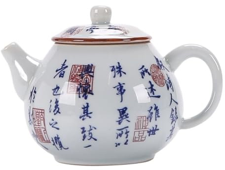 Tetera Doméstica Tetera De Porcelana Blanca Retro, Tetera Pequeña For El Hogar, Juego De Té Retro De Kung Fu, Tetera De Cerámica De Color Bajo Vidriado Tetera