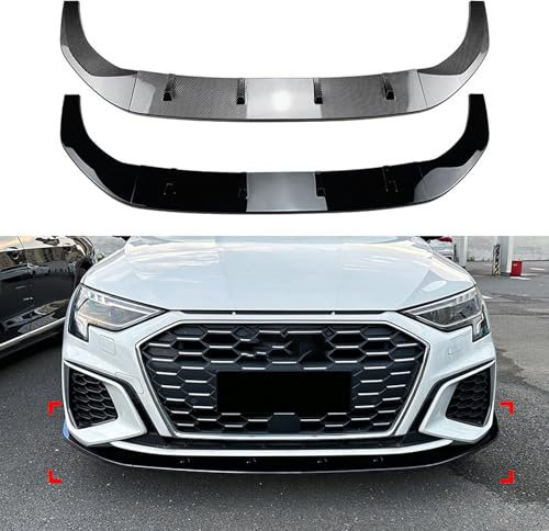 WCSMHYW Auto Frontlippe Frontspoiler für Audi A3 8Y S3 2021+, Car Frontlippe Splitter Wing Frontstoßstangenlippe Auto Zubehör,Piano Black
