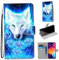 AUTSUPPL Wallet Case Cover Durable PU Material Magnetic Closure Card Slots Stand Shockproof Scratch Resistant for Protection Blue