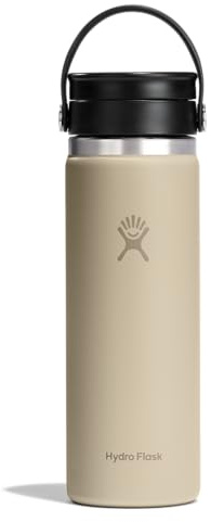 Hydro Flask Flex Sip Coffee Tumbler - Insulated Stainless Steel, Non Spill, Leak Proof Travel Coffee Cup 20 oz Oat Brown