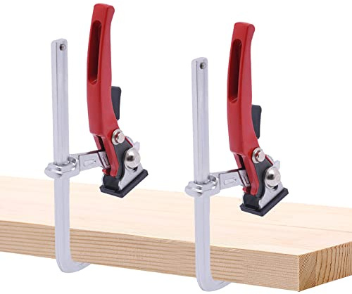 2 Stück Hebelzwinge Ganzstahl Tischzwinge | 160mm Kapazität, 60mm Kehlentiefe | Schnellspanner Zwingen & Schraubzwingen | Stabile Spannkraft | für Schleifen & Schneiden
