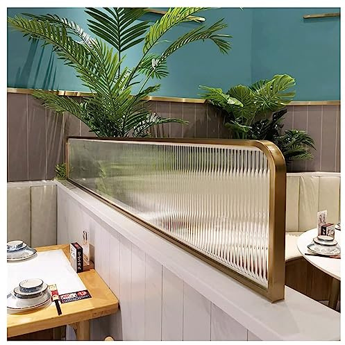 WLCNYL Tischabtrennung aus gehärtetem Goldglas – 80 x 60 cm, Thekenaufsatz, eleganter Sichtschutz für Restaurant-Schreibtische
