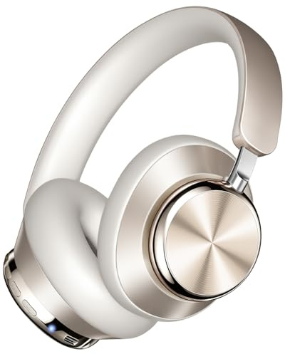 Wentronic Bluetooth Headphones Wireless Active Noise Cancelling Over Ear Headphones 48 Hours Playtime Headphones with Soft Ear Cushion - Starlight
