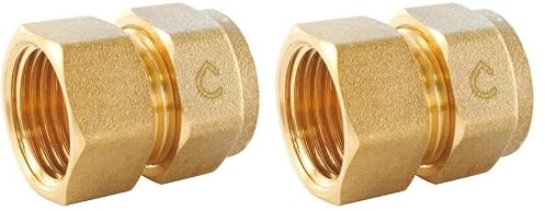 SOMATHERM FOR YOU - Raccord Droit à Compression Pour Tube PER Ø16 - Droit Femelle 20/27 (3/4) - Installation Facile Sans Outil, Idéal Pour Chauffage Et Sanitaire, Taille 20/27 (Lot de 2)
