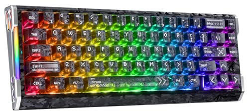 ATTACK SHARK R68 HE 8000Hz Kohlefaser Rapid Trigger Gaming-Tastatur, 0,005mm RT-Genauigkeit, 60% RGB Kabelgebunden Hall-Effekt Magnetische Tastatur, Snap Tap, CNC-Aluminium, Karbon Schwarz