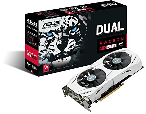 Asus DUAL-RX480-O8G Radeon RX 480 8GB GDDR5 Fan OC Edition Graphic Cards