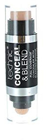 Technic Conceal and Blend Full Coverage Concealer with Blending Sponge-Dark by Technic