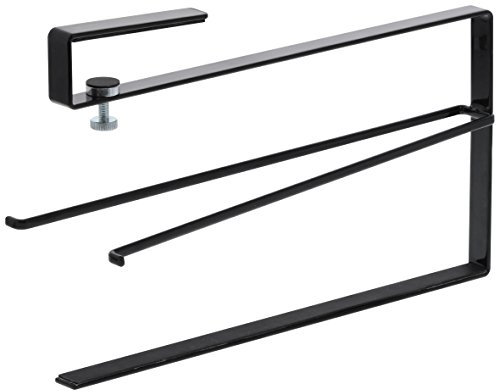 Yamazaki 3296 Porte-essuie-tout coupé à une main, sous armoire, noir, environ l 3,1 x 10,2 x 10,2 x 17,5 cm (8 x 26 x 17,5 cm), tour, étagère suspendue, découpable d'une seule main