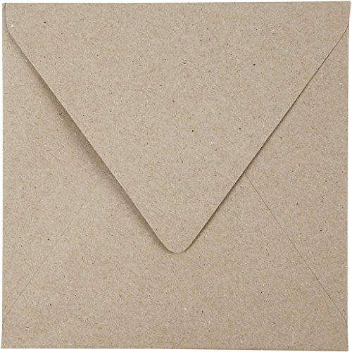 Creativ 20524 Recycling-Umschläge, Größe 16 x 16 cm, 120 g, 50 Stück, Naturbraun
