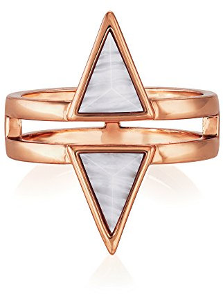 Buckley London Damen Ring Messing rotvergoldet Messing Glänzend Achat rosa 430070096