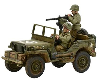 Bolt Action Warlord Games, miniatures - US Army Jeep with 30 Cal MMG