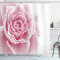 ABAKUHAUS Blassrosa Duschvorhang, Rosenblätter Schönheit, Stoffliches Gewebe Badezimmerdekorationsset mit Haken, 175 x 200 cm, Pale Pink Weiß