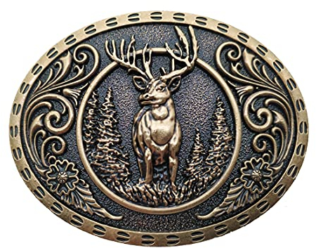 Xwest Wild Stag Belt Buckle Bronze Deer Buckles