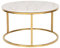 Couchtisch Marmor Optik beige Metallgestell Edelstahl gold rund ⌀ 70 cm Coral