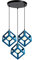 iDEGU 3 Leuchten, Hängeleuchte, Vintage, geometrischer Stil, Hängeleuchte, Würfelform, Metall, Deckenleuchte, für Schlafzimmer, Wohnzimmer, Esszimmer, Küche – 16 cm, Blau