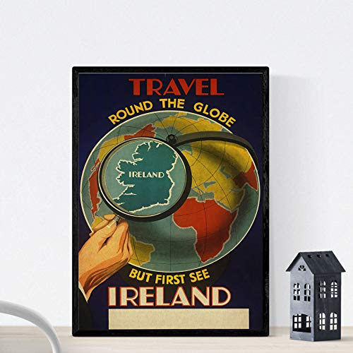 Nacnic Vintage Poster Vintage Poster Europa. Treffen Irland. A3 Größe