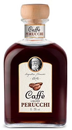 Liquore Caffè Perucchi – Botella de Licor de 1 L - 100% Elaborado en España - Licor de Café Digestivo – 26% Alcohol - Receta Artesana y Casera