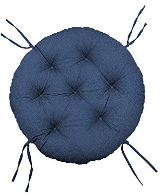 chilly pilley Papasansessel Rundkissen RundRattansessel Auflage Sesselkissen Gartenkissen Sitzkissen Garten Kissen Gesteppt mit Schlaufen (120cm, Blau)