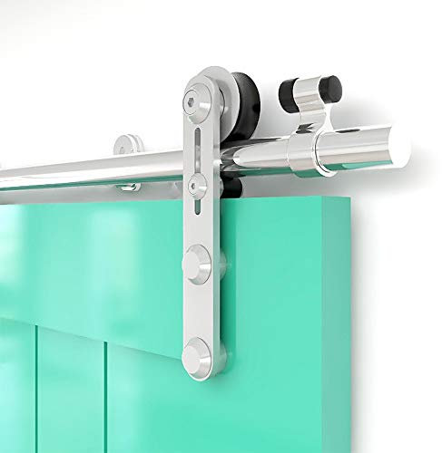 TSMST 183CM/6FT Sliding Door Track Barn Door Hardware Kit Closet Rail Roller Accessory Stainless Steel Material