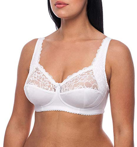 frugue Reggiseno Donna Taglie Forti Senza Ferretto Contenitivo Bianco IT 6B (EU 95B)