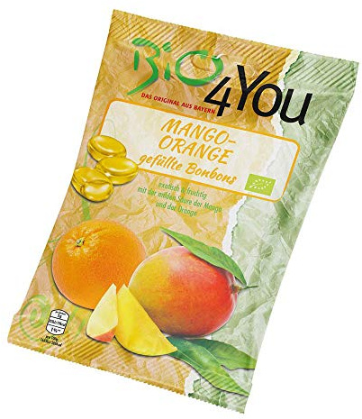 Bio4you gefüllte Bonbons - Mango-Orange 75g