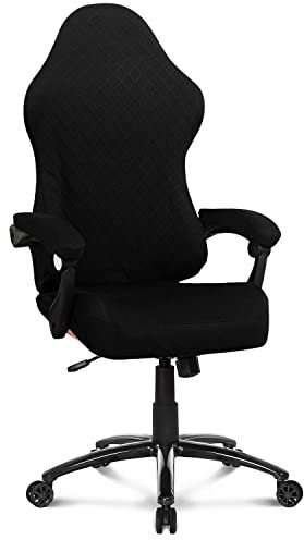 Deisy Dee NO Chair,ONLY Covers Gaming Chair Schonbezüge, Dehnbare Polyester-Bezüge für Liegestuhl, Rennen, Gaming-Stuhl, Schwarz