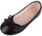 ABSOLUTE FOOTWEAR Childrens Kids Girls Slip On Glitter Sparkly Ballet Style Pump Shoes with Bow Design - Black - UK Child 12 / EU 30-31