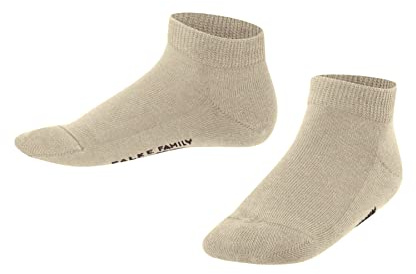 FALKE Unisex Kids Family K Sn Sustainable Cotton Low-Cut Plain Trainer Socks 1 Pair, Beige Sand Melange 4650, 12-2.5