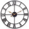 Wanduhr Groß, 40cm Europäische Industrie Retro Wanduhr mit Römischen Ziffern, Leise Ohne Tickgeräusche Metall Wanduhr, Vintage Dekor Wanduhr für Küche, Wohnzimmer, Schlafzimmer, Büro - Schwarz