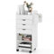 COSTWAY Mobile File Cabinet, Drawer Lateral Stationery Storage Organiser Chest with Wheels, Home Office Printer Stand Side Filing Cupboard (3 Drawers + 3 Shelves + 3 Slots + 2 Hanging Rods)