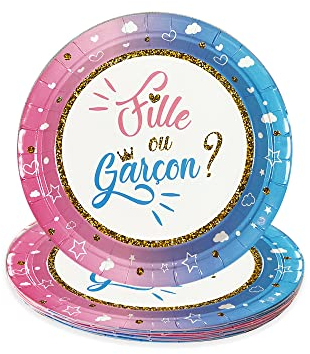 Triangle Déco Lot de 10 Assiette Gender Reveal Party Assiette fille ou garcon ? Assiette Baby Shower Gender Reveal Decoration assiette Gender reveal vaisselle jetable vaisselle gender reveal