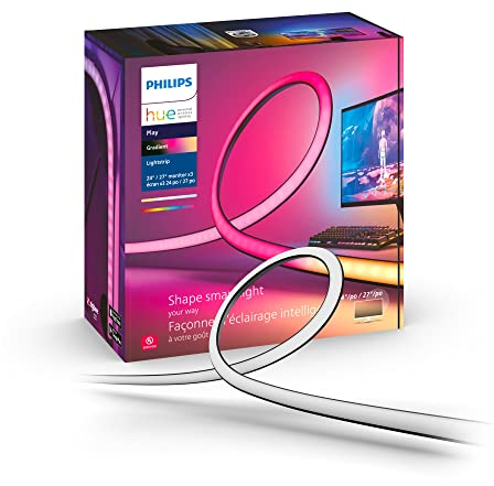 Philips Hue Color & White Ambiance Play Gradient, PC Lightstrip für 3 x 24-27 Zoll, dimmbar, 16 Mio. Farben, steuerbar via App, kompatibel mit Amazon Alexa, Apple HomeKit & Google Assistant