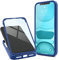 Moozy 360 Grad Hülle für iPhone X/XS - Transparent mit Blauem Rand, Vorne und Hinten Rundumschutz Case Cover, Handyhülle mit Integriertem Panzerglas