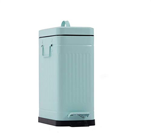 Trash Bin Recycling Bin Slow Down Mute Large Capacity Kitchen Rectangular Waste Barrel Mint GreenBedroom Outdoor (Green 2.6gallon)