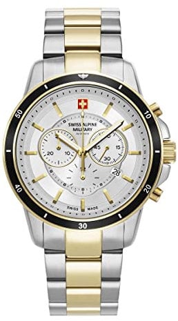 Swiss Alpine Military by Grovana Herren Analog Schweizer Quarzwerk Uhr mit Edelstahl Armband 7089.9142SAM